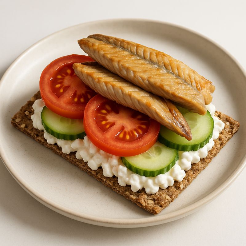 Knækbrød med makrel og hytteost
