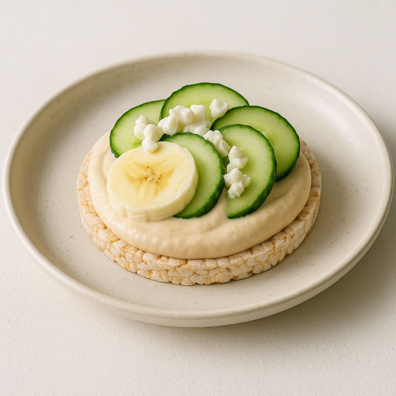 Riskiks med banan-proteincreme og agurk