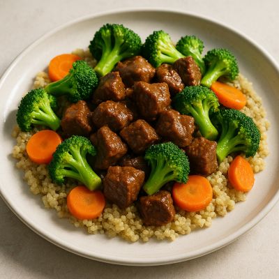Krydret Oksekød med Grøntsager og Quinoa