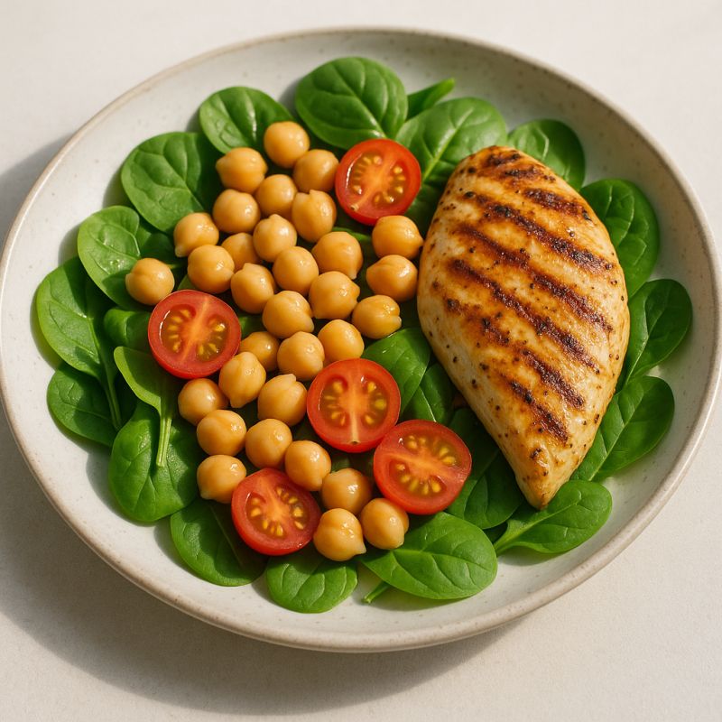 Kyllingesalat med kikærter