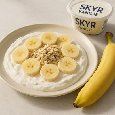Frisk skyr med Banan og Havregryn