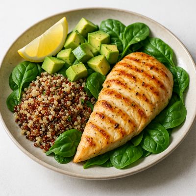 Kyllingesalat med quinoa og avocado