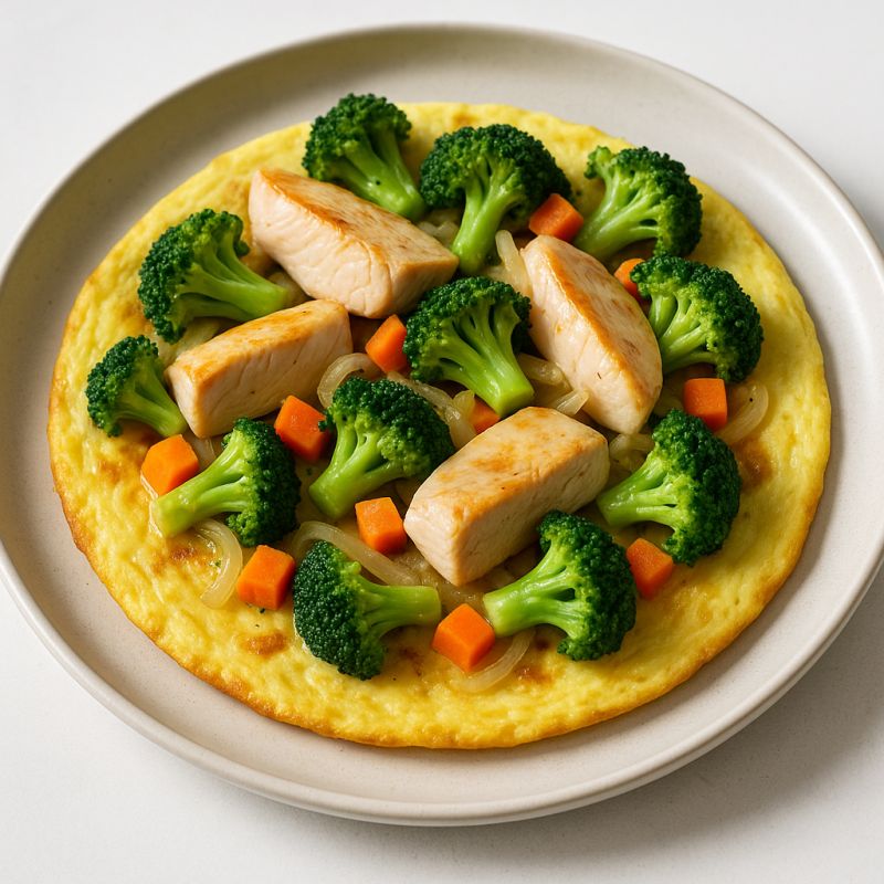 Kylling og Grøntsag Omelet
