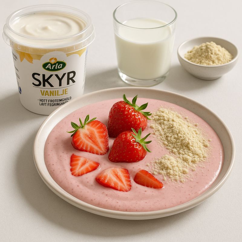 Smoothie med skyr og jordbær