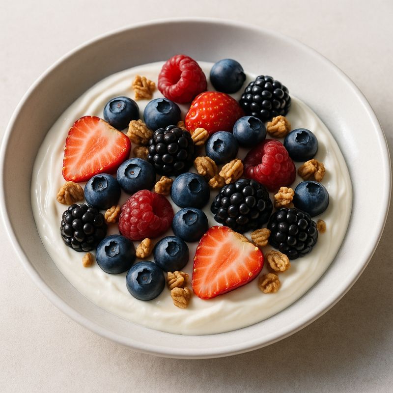 Vanilje Skyr med Friske Bær og Granola